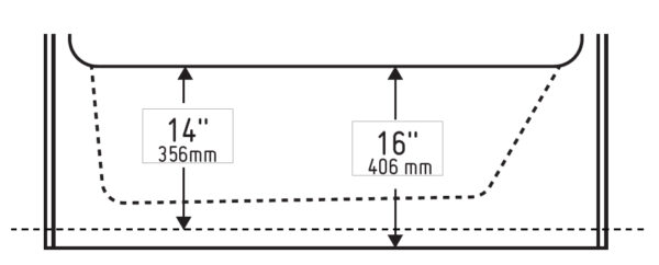 14" Optional Skirt Height (No above floor rough-in)